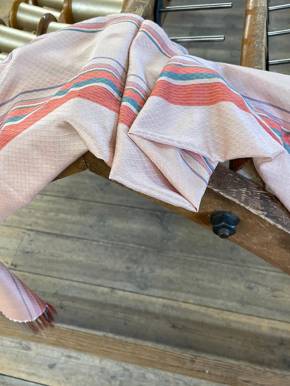 Woven Warning Scarf- Peach