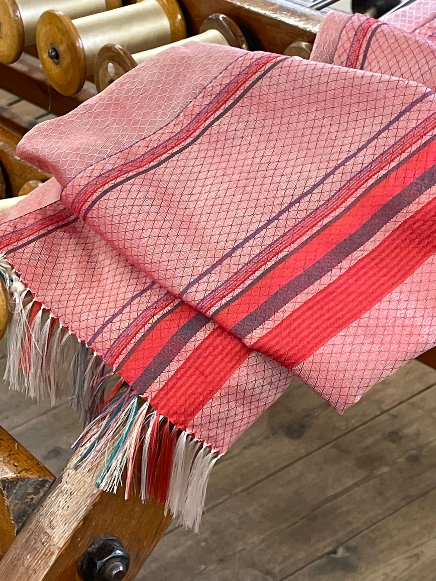 Woven Warning Scarf - Red