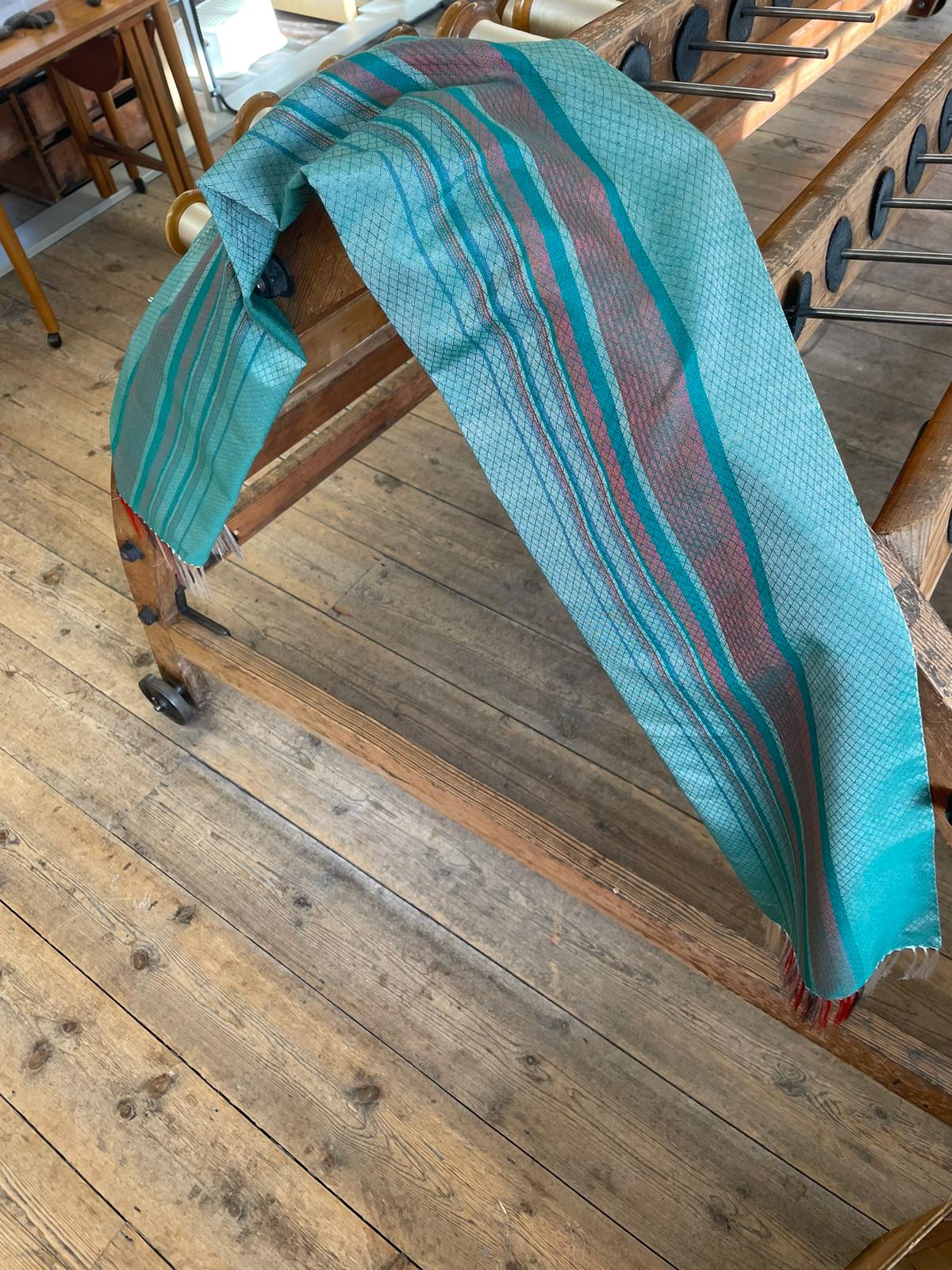 Woven Warning Scarf - Emerald - Silk/Wool
