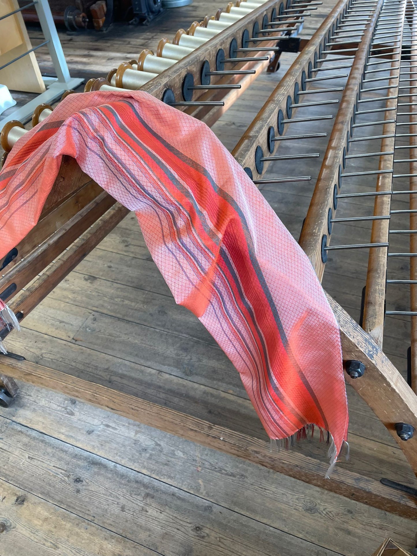Woven Warning Scarf - Coral