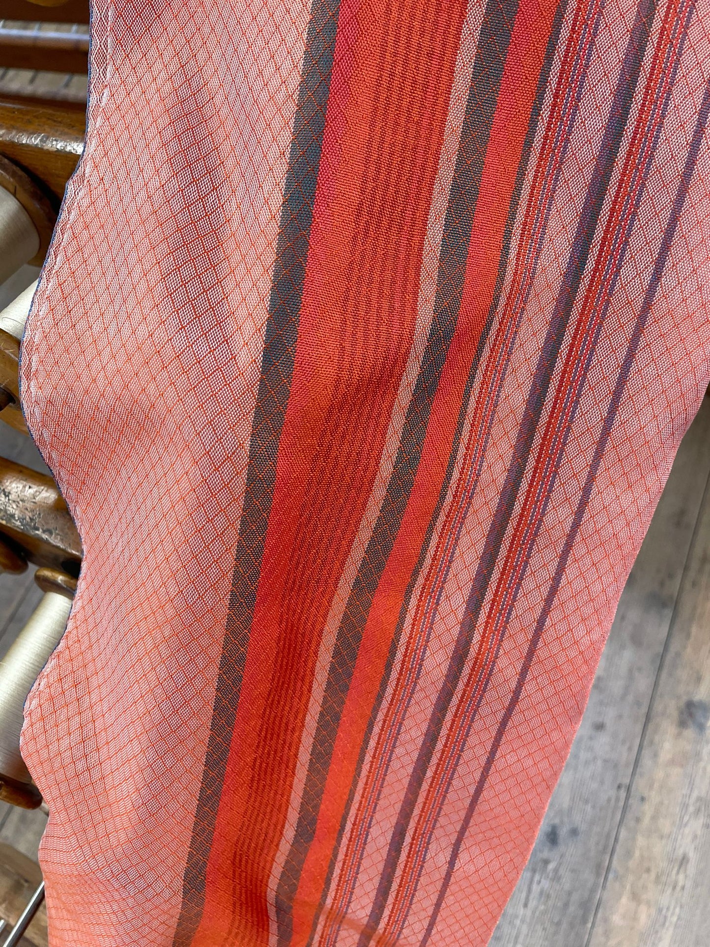 Woven Warning Scarf - Coral