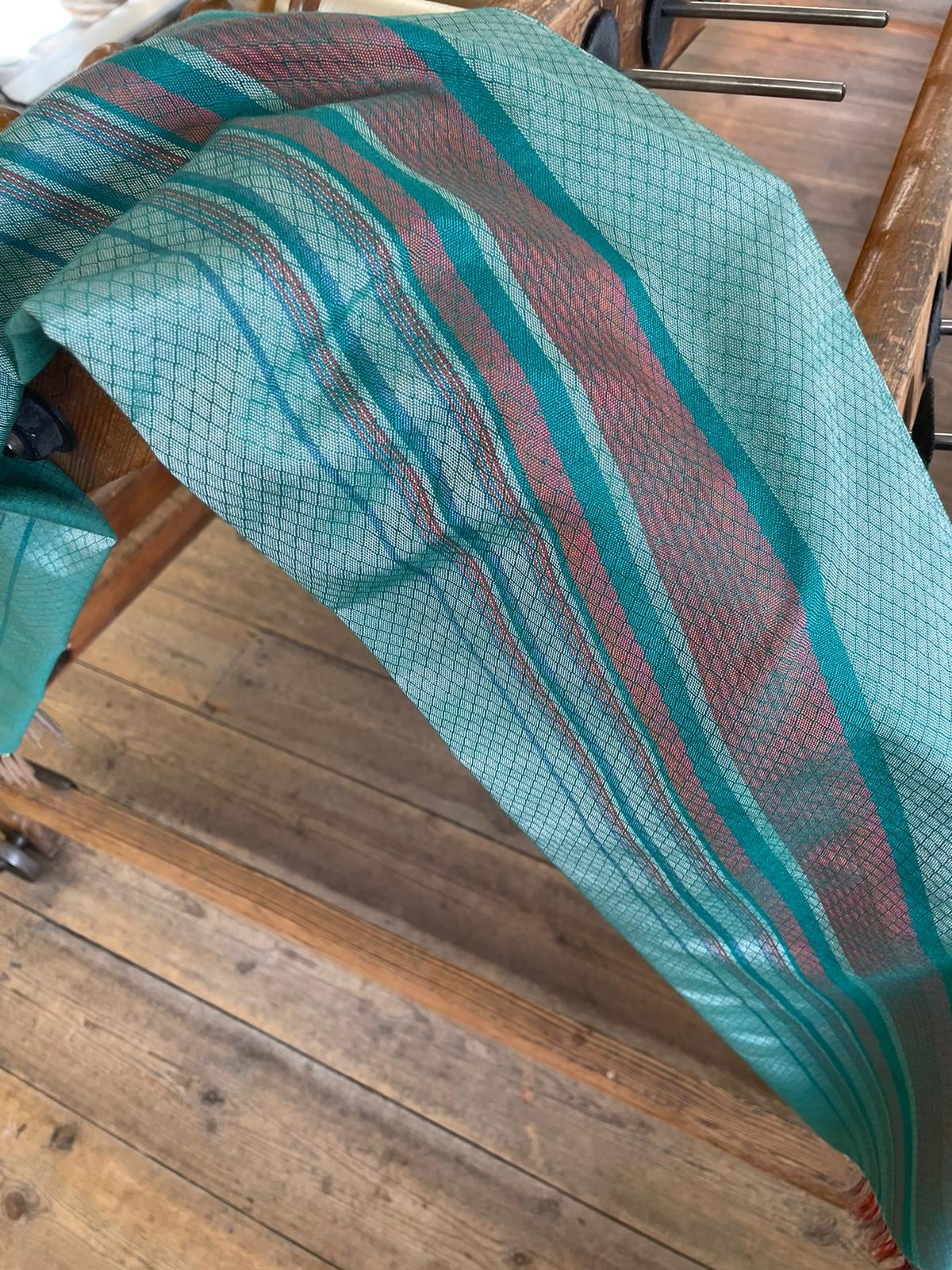 Woven Warning Scarf - Emerald - Silk/Wool