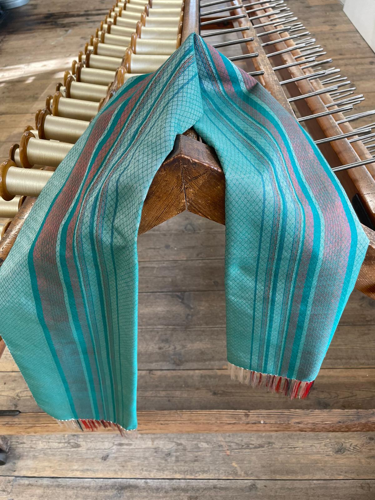 Woven Warning Scarf - Emerald - Silk/Wool