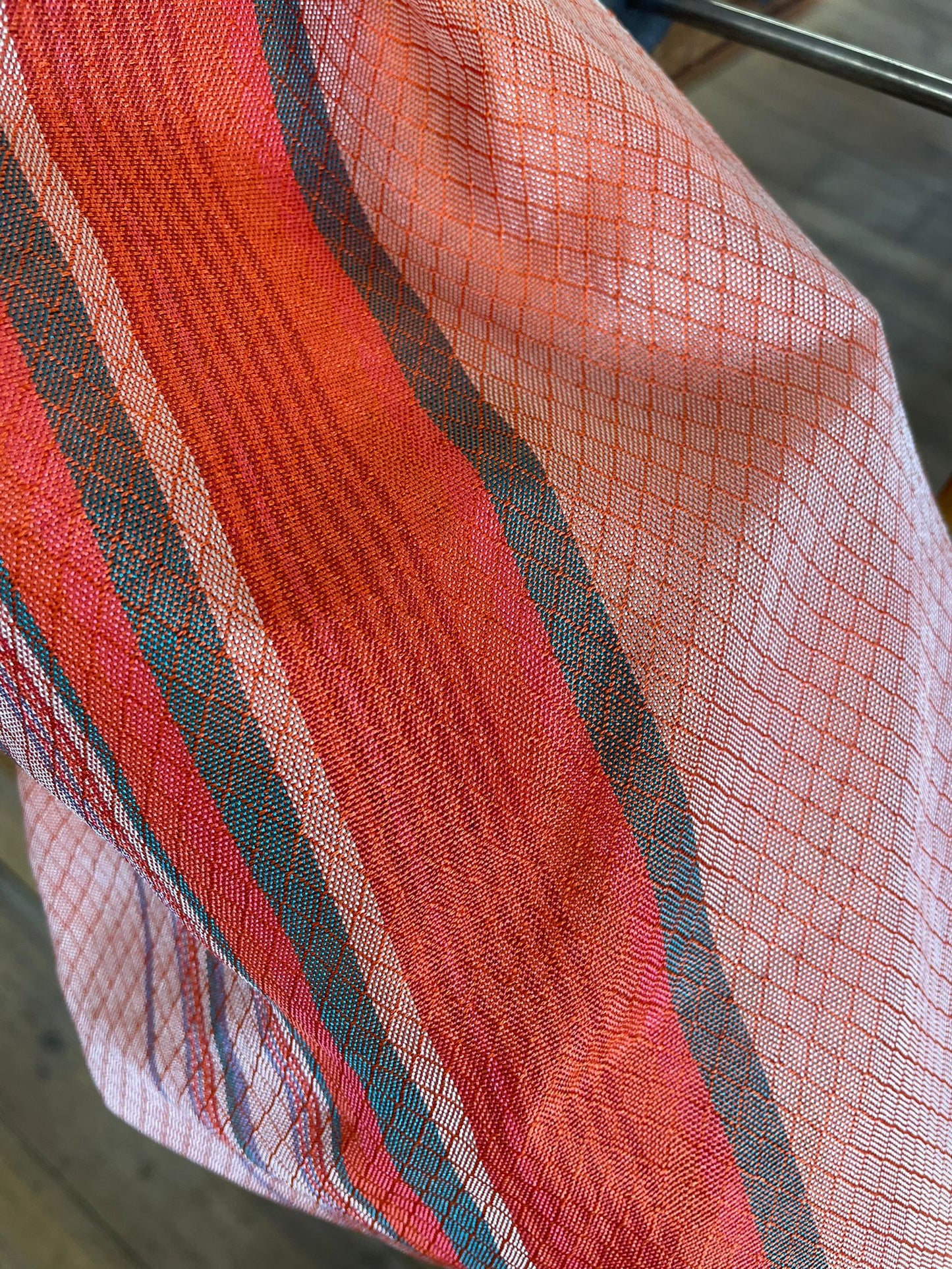 Woven Warning Scarf - Red