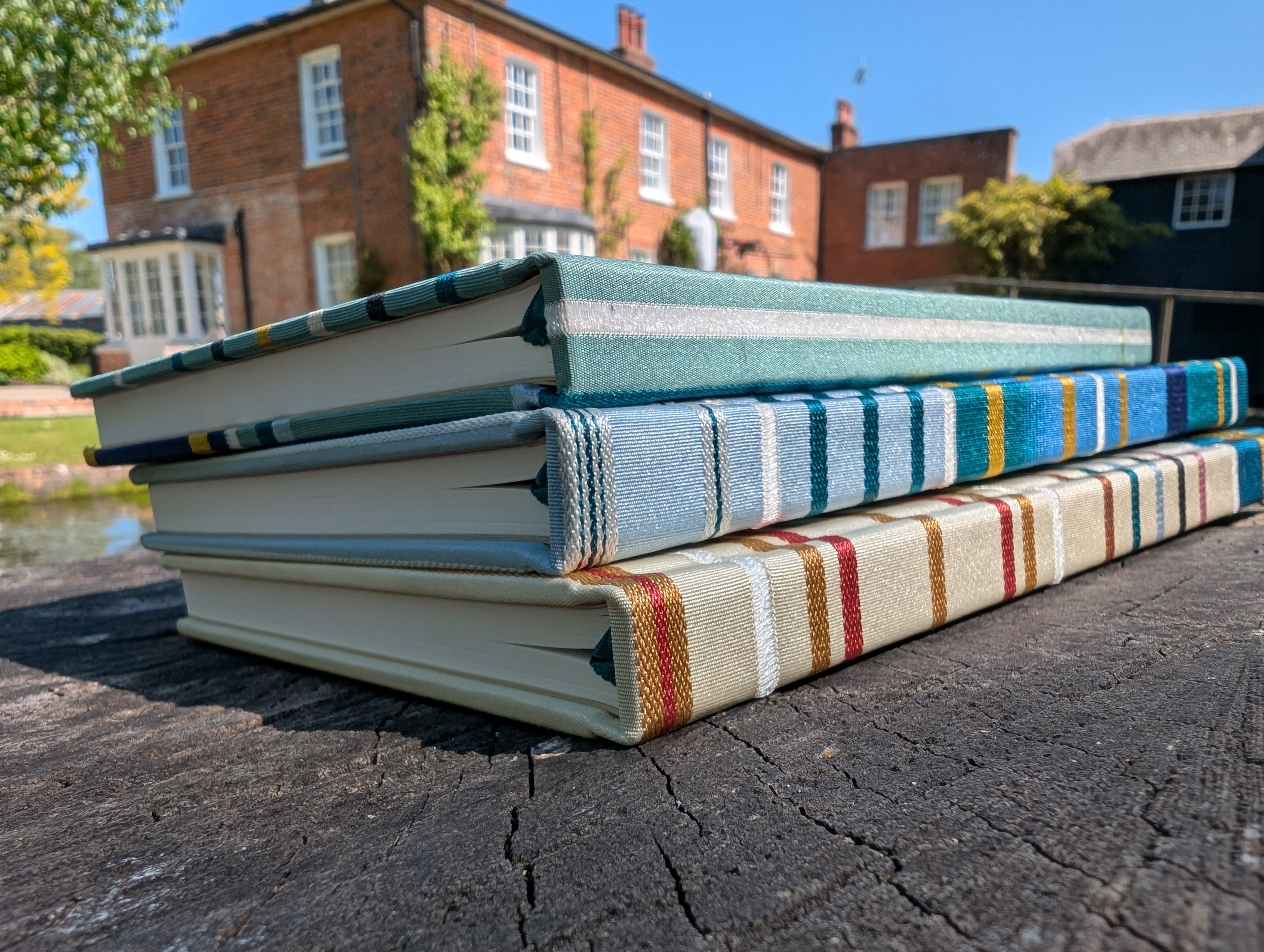 Notebook Ribbons Outside A5 notebook - Jane Austen's House ribbons – Whitchurch Silk Shop